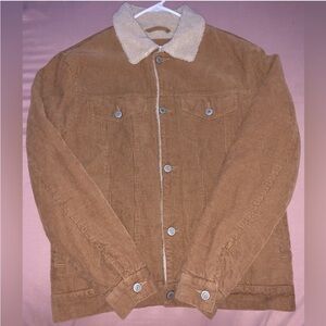 John Galt/ Brandy Melville Brown Corduroy Jacket with Sherpa Collar